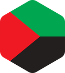 The Flag of Martinique Rounded Hexagon