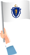 The Flag of Massachusetts Handheld