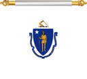 The Flag of Massachusetts Hanging Banner II