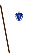 The Flag of Massachusetts Pole Flag I