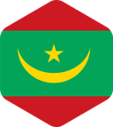 The Flag of Mauritania Rounded Hexagon