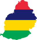 The Flag of Mauritius Map
