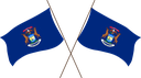 The Flag of Michigan Crossed Flags