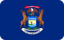 The Flag of Michigan Rounded Rectangle