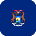 The Flag of Michigan Rounded Square