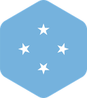 The Flag of Micronesia Rounded Hexagon