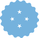 The Flag of Micronesia Scallop Circle