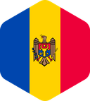 The Flag of Moldova Rounded Hexagon