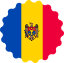 The Flag of Moldova Scallop Circle