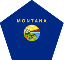 The Flag of Montana Rounded Hexagon