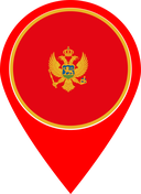 The Flag of Montenegro Map Pin