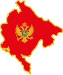 The Flag of Montenegro Map