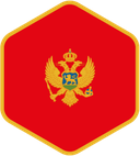The Flag of Montenegro Rounded Hexagon