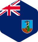 The Flag of Montserrat Rounded Hexagon