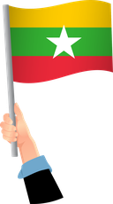 The Flag of Myanmar Handheld