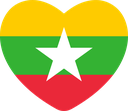 The Flag of Myanmar Heart