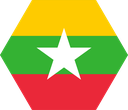 The Flag of Myanmar Hexagon I