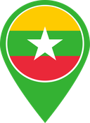 The Flag of Myanmar Map Pin