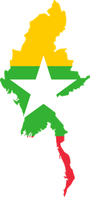 The Flag of Myanmar Map