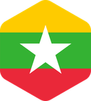 The Flag of Myanmar Rounded Hexagon