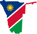 The Flag of Namibia Map