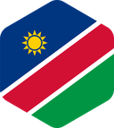The Flag of Namibia Rounded Hexagon