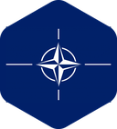 The Flag of NATO Rounded Hexagon