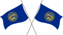 The Flag of Nebraska Crossed Flags