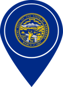 The Flag of Nebraska Map Pin
