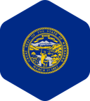 The Flag of Nebraska Rounded Hexagon