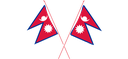 The Flag of Nepal Crossed Flags