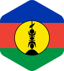 The Flag of New Caledonia Rounded Hexagon