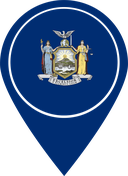 The Flag of New York Map Pin
