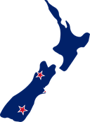 The Flag of New Zealand Map