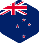 The Flag of New Zealand Rounded Hexagon