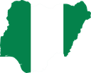 The Flag of Nigeria Map