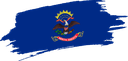 The Flag of North Dakota Brused