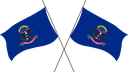 The Flag of North Dakota Crossed Flags