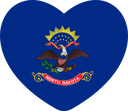 The Flag of North Dakota Heart