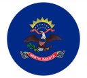 The Flag of North Dakota Round