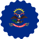The Flag of North Dakota Scallop Circle