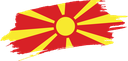 The Flag of North Macedonia Brushed