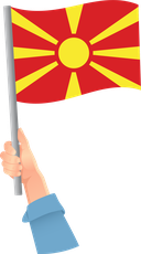 The Flag of North Macedonia Handheld