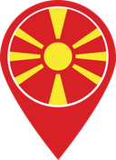 The Flag of North Macedonia Map Pin