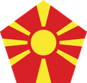The Flag of North Macedonia Pentagon