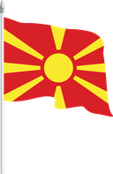 The Flag of North Macedonia Pole Flag II
