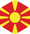 The Flag of North Macedonia Rounded Hexagon