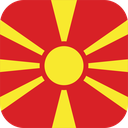 The Flag of North Macedonia Rounded Square