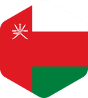 The Flag of Oman Rounded Hexagon
