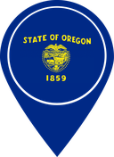 The Flag of Oregon Map Pin